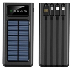 10000 mAh Güneş Enerjili (Dahili Kablolu) Powerbank K350 - 