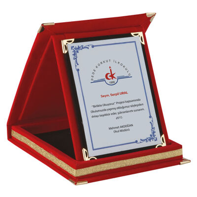 15x20 KADİFE PLAKET KIRMIZI - 1