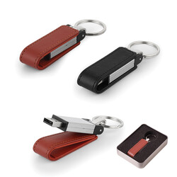 16 GB Deri Metal Anahtarlık USB Bellek - 