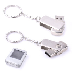 16 GB Döner Kapaklı Metal Anahtarlık USB Bellek - 