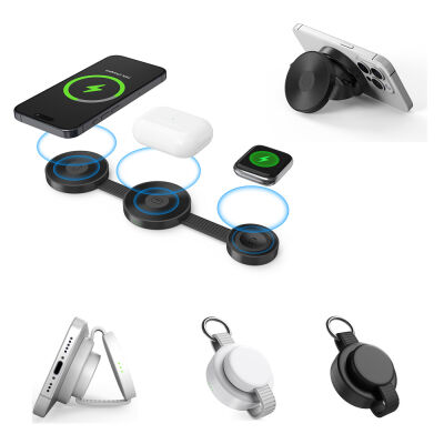 3'ü 1 Arada Wireless Kablosuz Şarj Cihazı - 1