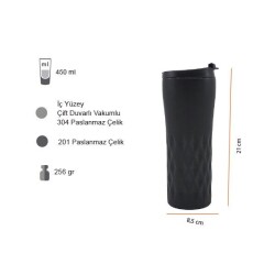 55595 - ÇİFT DUVARLI VAKUMLU TERMOS BARDAK 450 ML. - 2