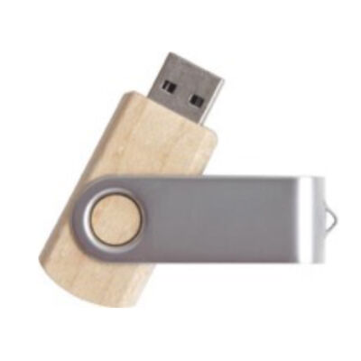 64 GB Ahşap Döner Kapaklı USB Bellek - 1