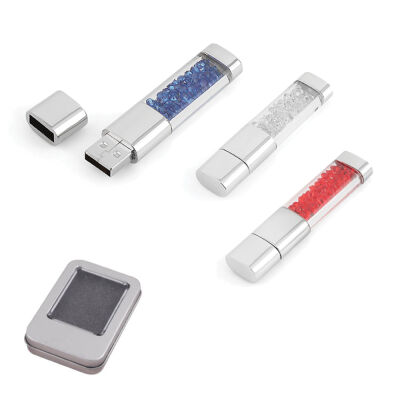 8 GB Metal Kristal Taşlı USB Bellek - 1