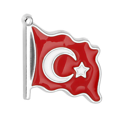 Türk Bayrağı Mineli Yaka Rozeti (İğneli) - 1